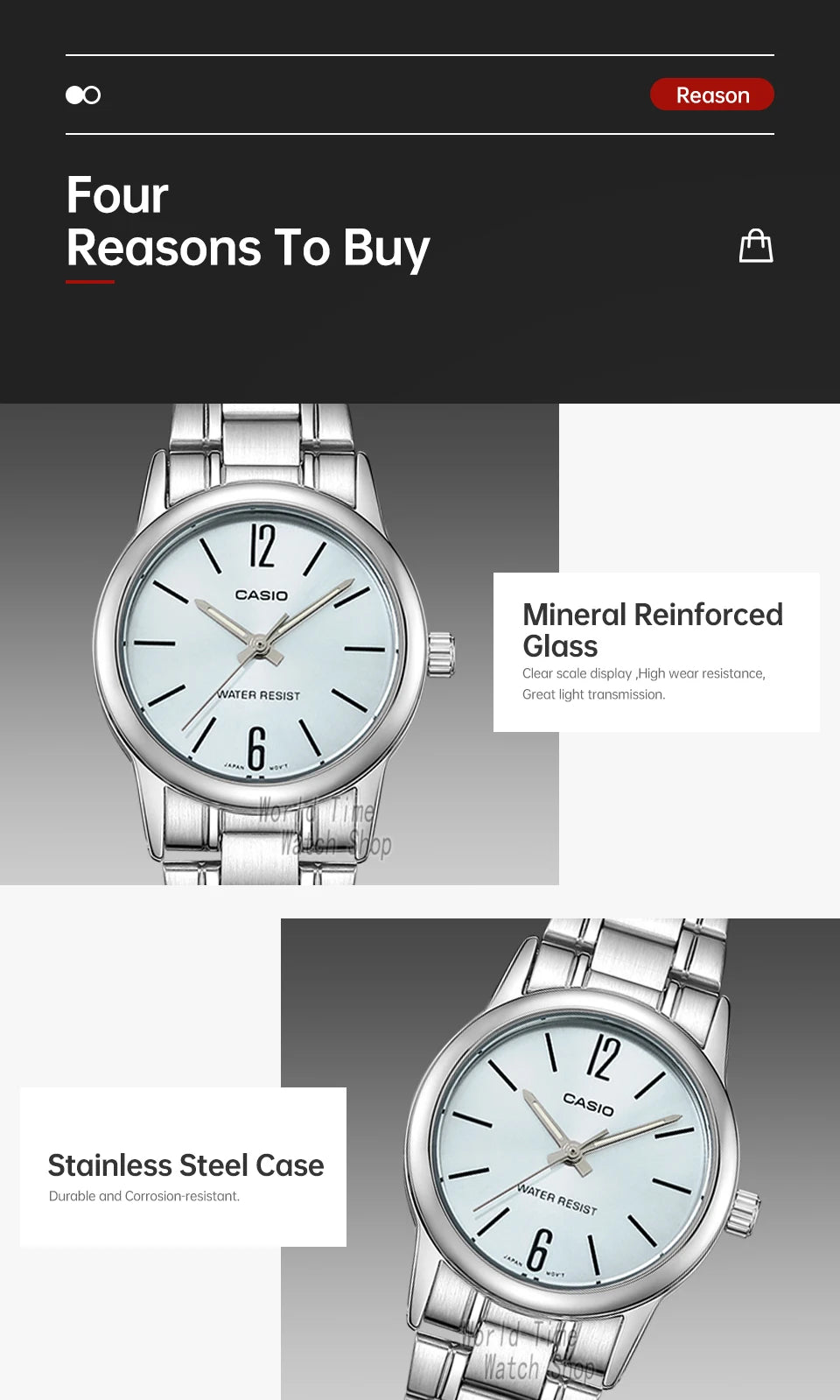 Casio women watche top brand luxury Waterproof Quartz watch ladies Gifts  reloj mujer relogio LTP-V005D-2B