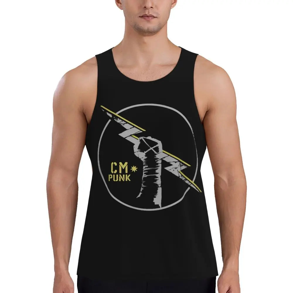 Graphic Wrestling CM Punk Best In The World Workout Tank Tops Sleeveless Shirt Bodybuilding Fitness Gym Compression Vest