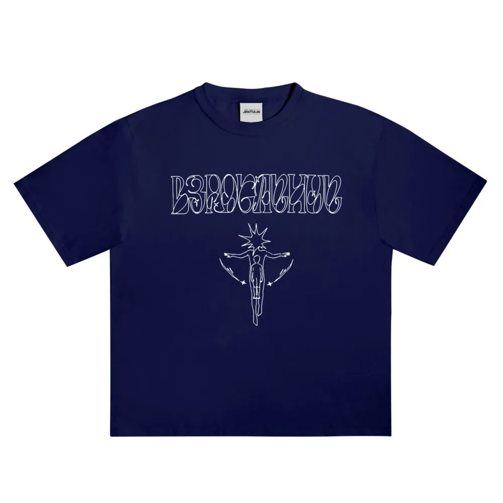 Harajuku Oversized Streetwear Men's Tshirt Growing Up Graphic Print Y2k Short Sleeve Top Tee Hip Hop Korean Cotton Goth Clothing