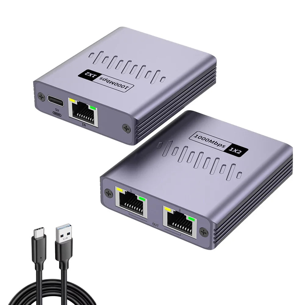 Gigabit Ethernet Splitter 1 to 2/3/4 1000Mbps RJ45 LAN Internet Splitter for PC Laptop Nintendo Switch Router TV Box Digital TV