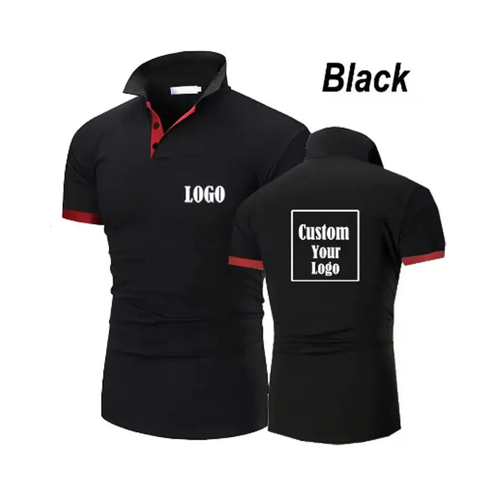 Custom Logo Casual Customize Polo Shirt Men's Summer Fashion T-Shirt Sports Wear Slim Outdoor Duplex prints Clothes S~5XL 2025