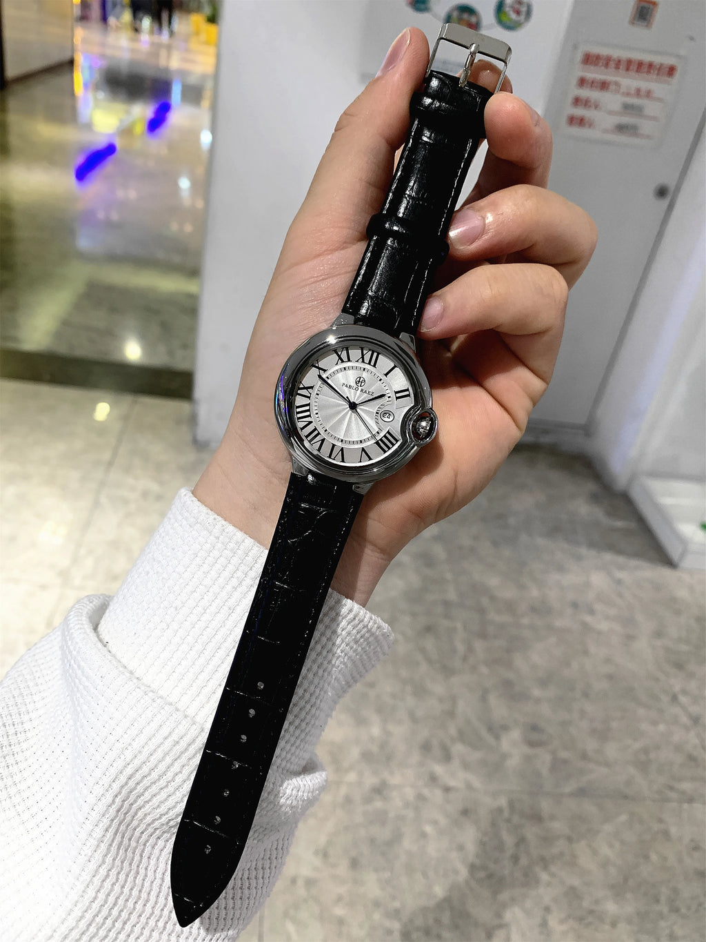 Pablo Raez Couple Watch for Men Women Reloj Mujer Man Quartz Wristwatch Male Simple Leather Strap Ladies Roman Numerals Clock