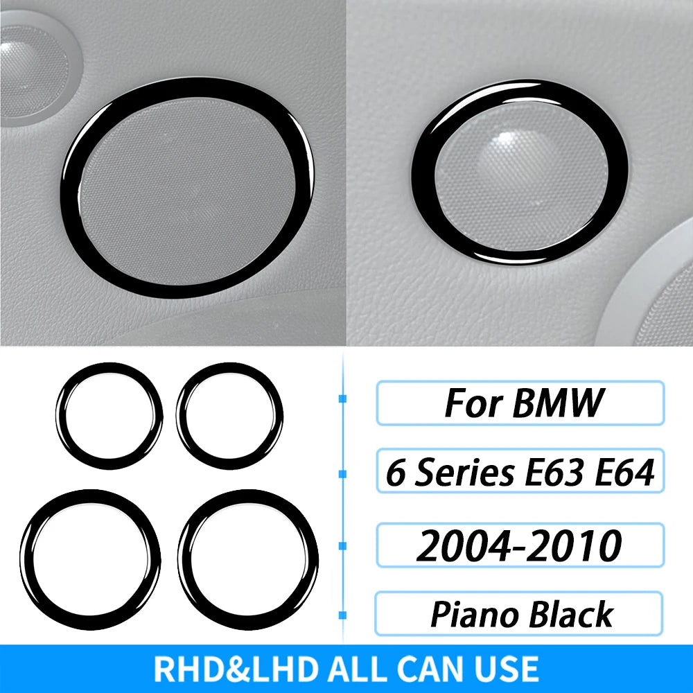 For BMW M6 6 Series E63 E64 2004-2010 Piano Black Gear Shift Air Outlet Window Lift Panel Set Car Interior Accessories Sticker