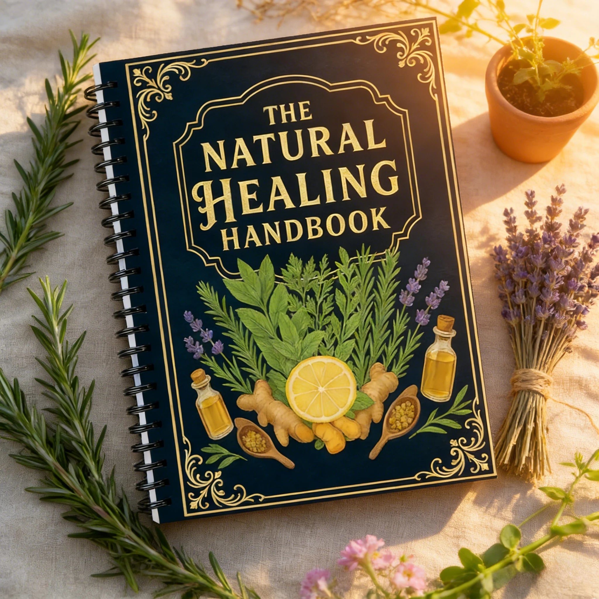 Step-by-Step Herbal Recipe Book for Natural Healing: Heart Health & Focus Guide. Spiral Bound Wellness Book, Healthy Gift