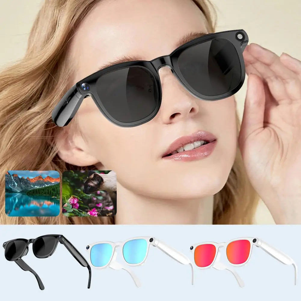 AI Glasses Smart Wearable 12 Megapixel Camera Video For Travel Recording 2K HD Hands Free Photo Capture Carry Gadget Tools