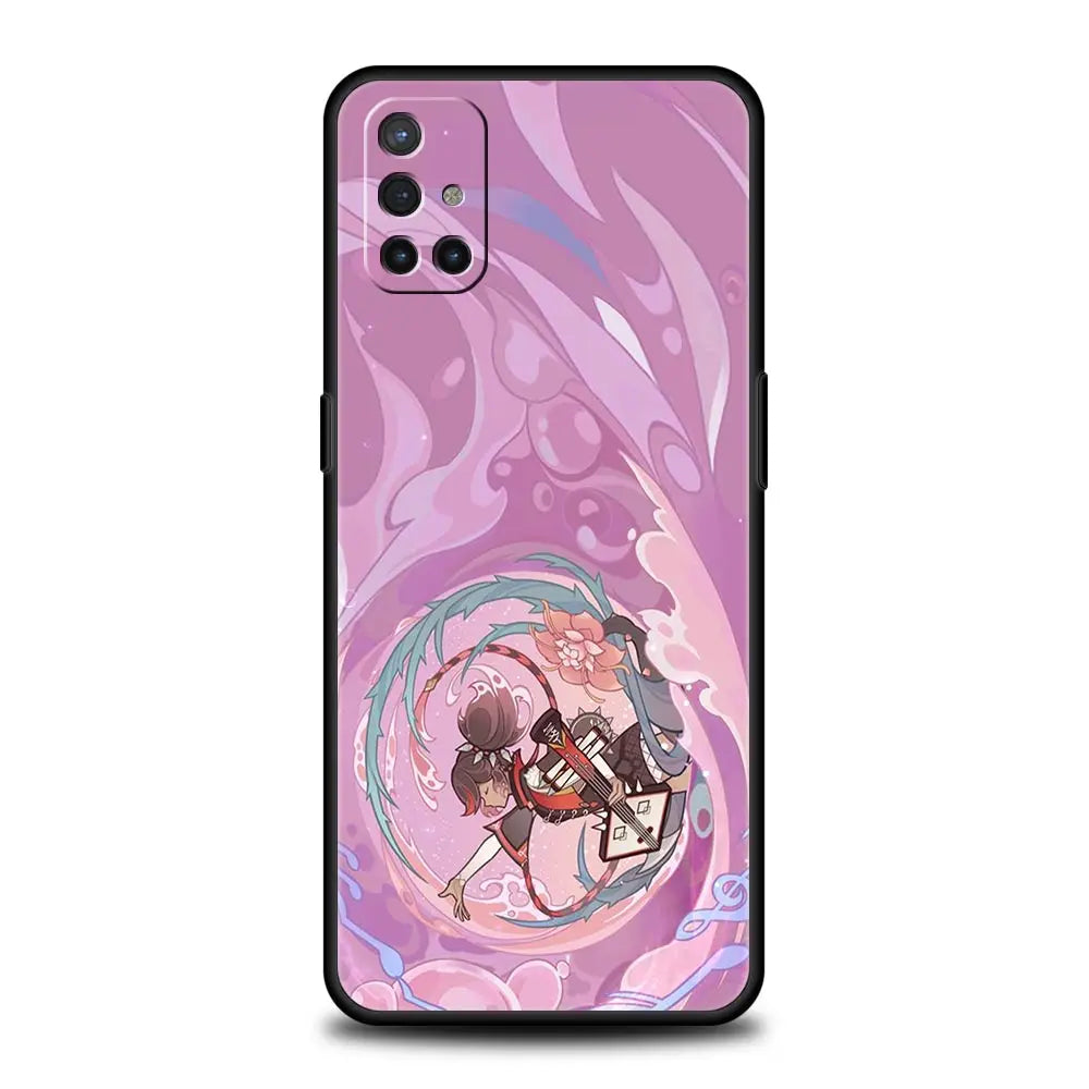 Genshin Impact Cartoon Logo Phone Case For OnePlus 10 9 Pro 9T 10R 9R 9RT 8T 8 7 6T 7T Nord 2T CE 2 5G N200 N10 N100 Black Cover