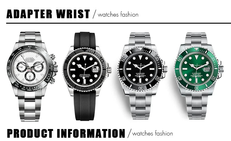 18mm 19mm 21mm 22mm Curved End Rubber Silicone Watchband for Rolex Submariner 20mm GMT Yacht-Master Daytona Deepsea Soft Strap