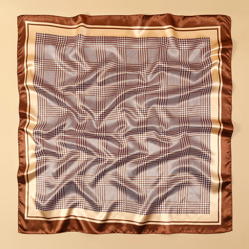 90x90CM Square Scarf New Luxury Design Popular Silk Style The Four Seasons Scarves Women Sunscreen Beach Kerchief Hijab