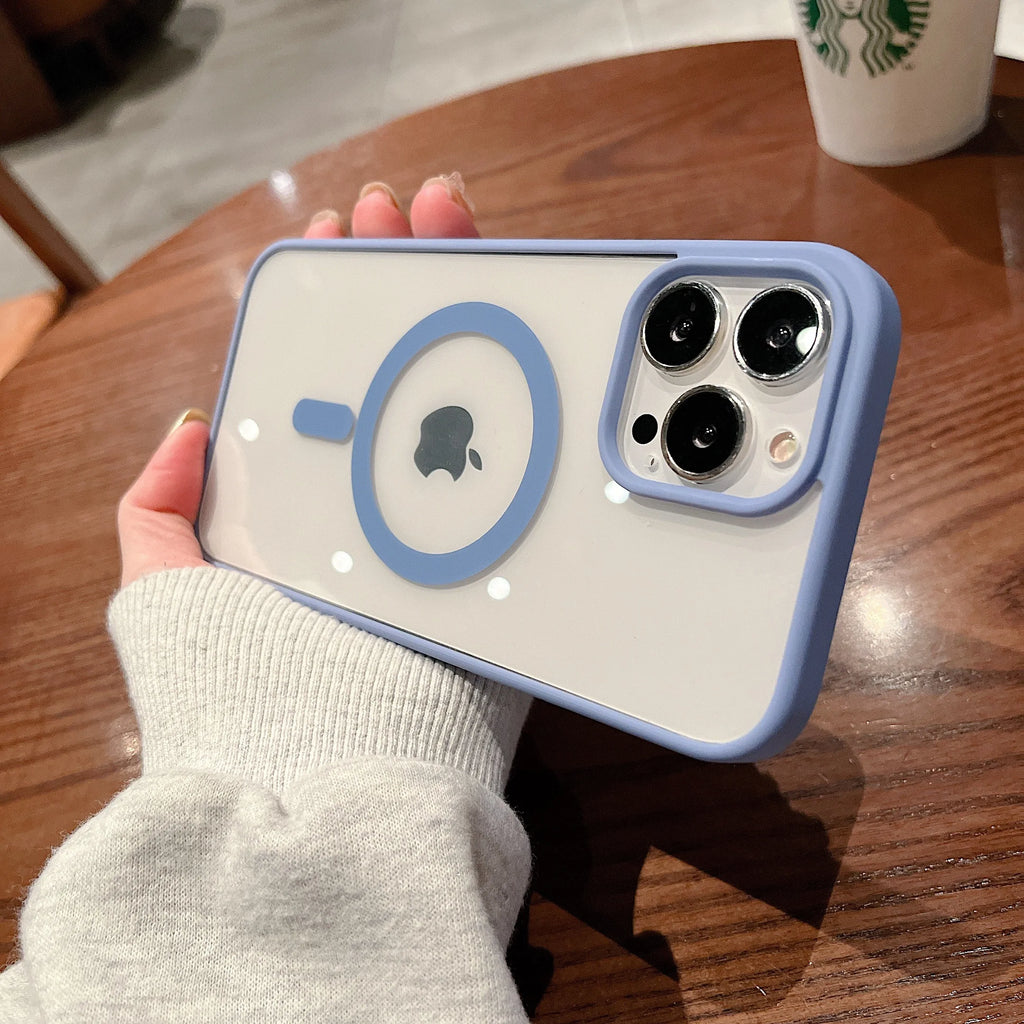 Colorful Transparent For Magsafe Magnetic Wireless Charging Case for iPhone 15 14 13 12 11 Pro Max Mini XS XR Hard Acrylic Cover