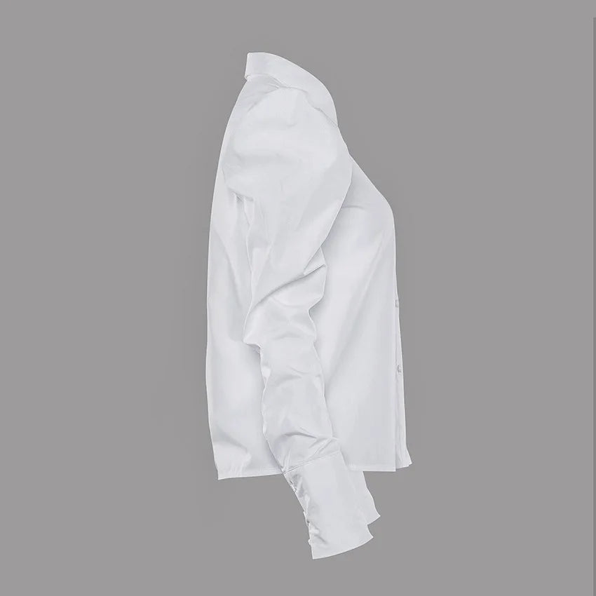 blusas 2022 summer Top female women shirts Women's white shirt Blouses tops puff Long sleeve Chic woman blouse vetement femme