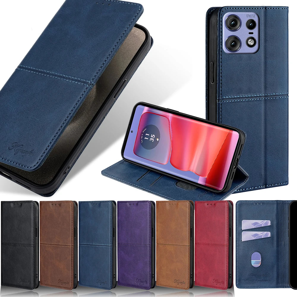 Luxury Magnetic Leather Flip Mobile Phone Case for Motorola Edge 50S 50 Pro 50 Fusion Edge 5G 2024 Protect Cover Coque