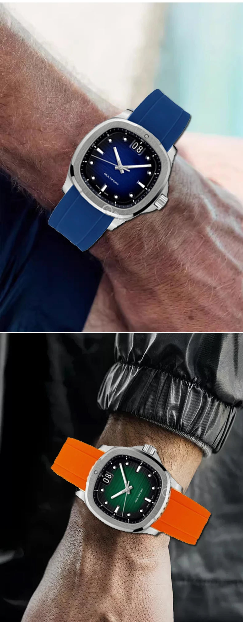 22mm curved rubber watch strap for Mido New Multiport TV Series M049.526 Watch Band Men's Soft Waterproof Wristband Bracelet