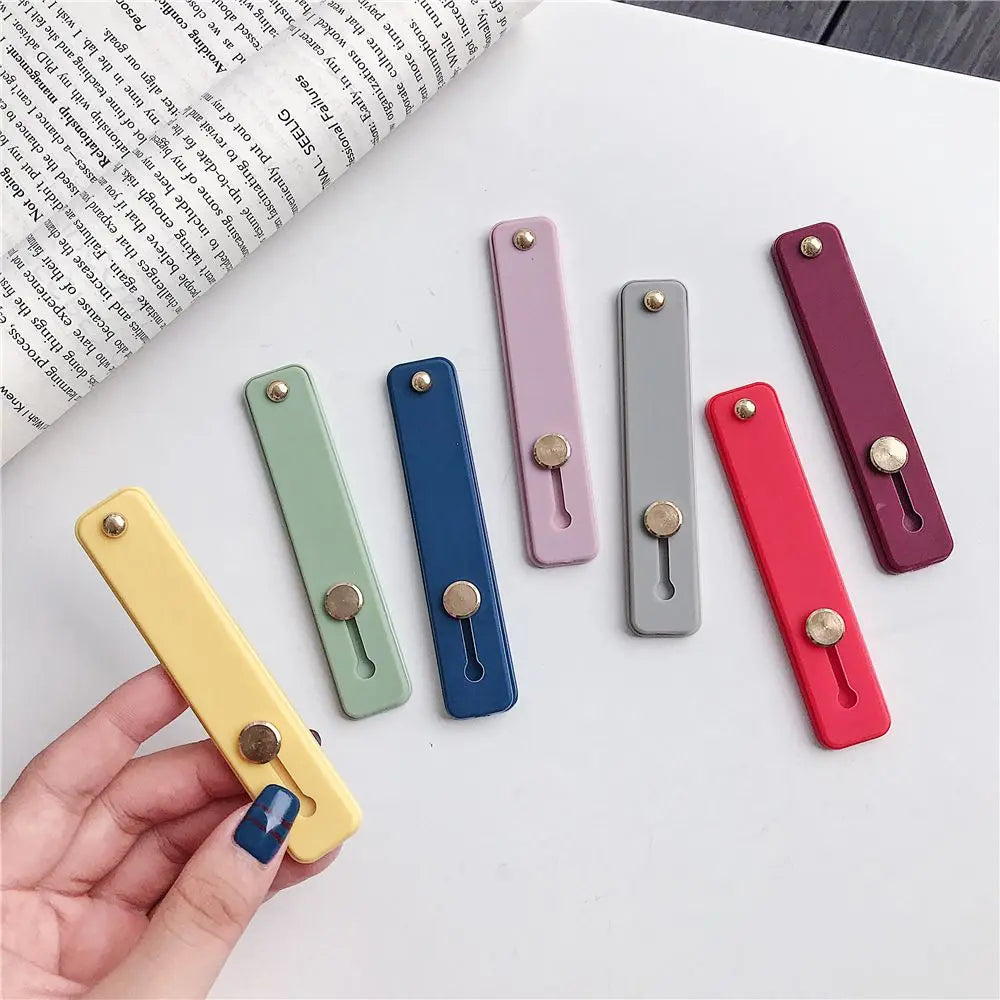 Fashion Phone Holder  Silicone Phone Hand Band Holder Finger Ring Push Pull Grip Stand Candy Color Bracket