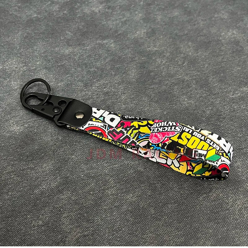 Fashion Solid Color Ribbon Keychain Lanyard Business Gift Key Chain Men Women Car Key Strap Waist Wallet KeyChains Keyrings