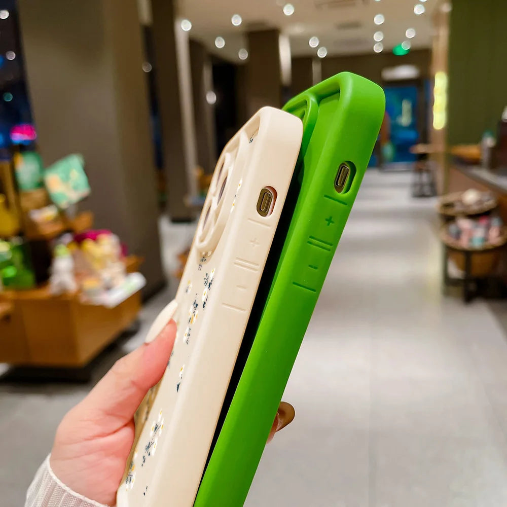 Matte Silicone Flower Phone Case For iPhone SE 2020 2022 16 15 14 13 12 11 Pro Max XR XS X 7 8 Plus Shockproof Soft Cover Fundas