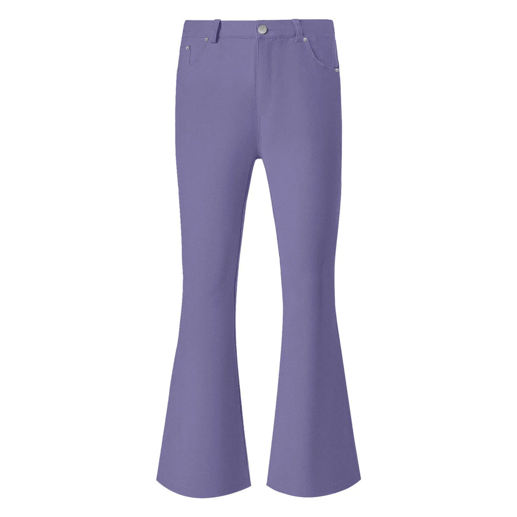 Men's fashion Retro Disco Flared Pants Loose Stretch Vintage Trousers Fit Flared Comfortable Retro Stretch Twill Men's Trousers