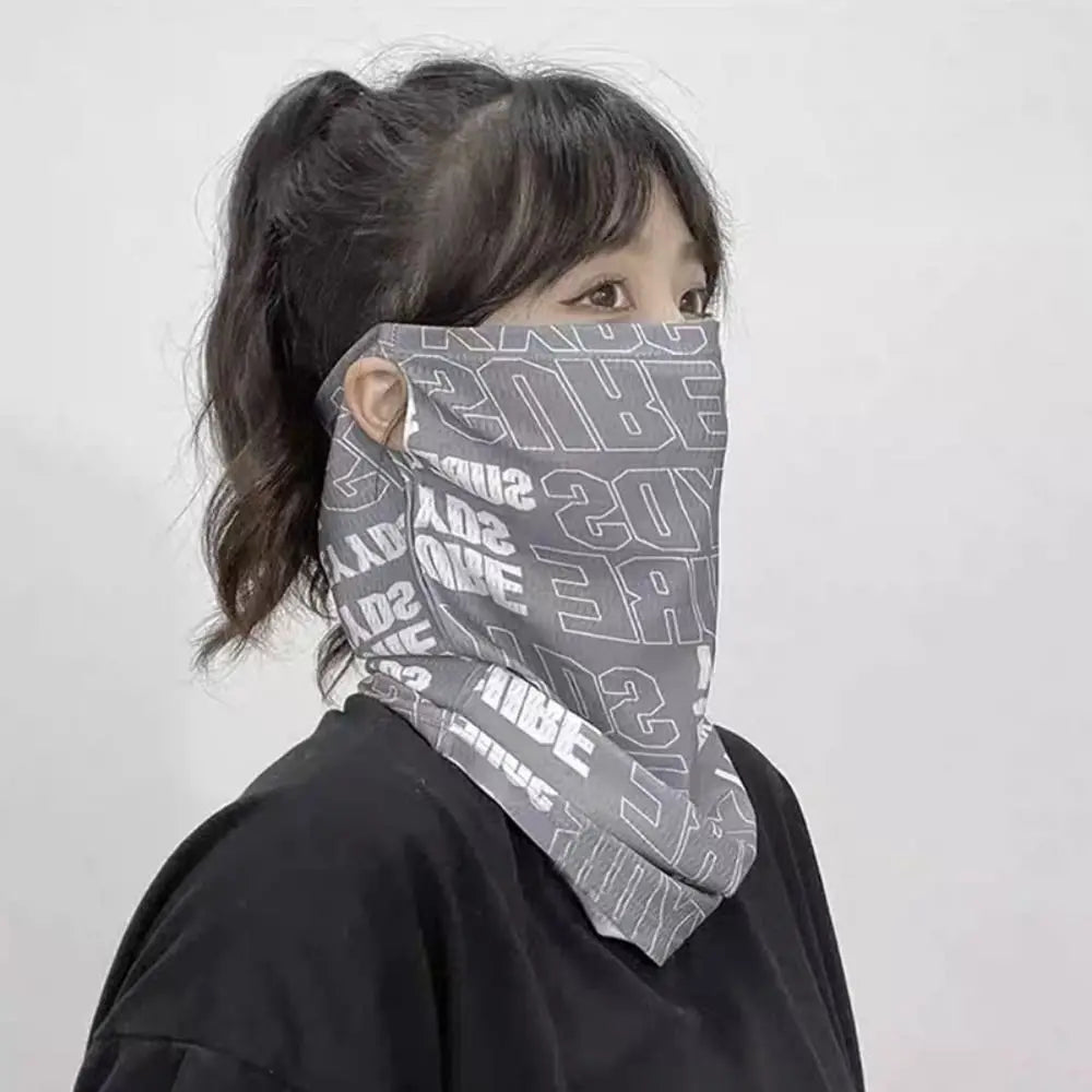 Anti-UV Sunscreen Face Mask Breathable Ice Silk Sunscreen Sleeves Summer Thin Sleeves Half Face Cover Cycling Bike Motorcycle