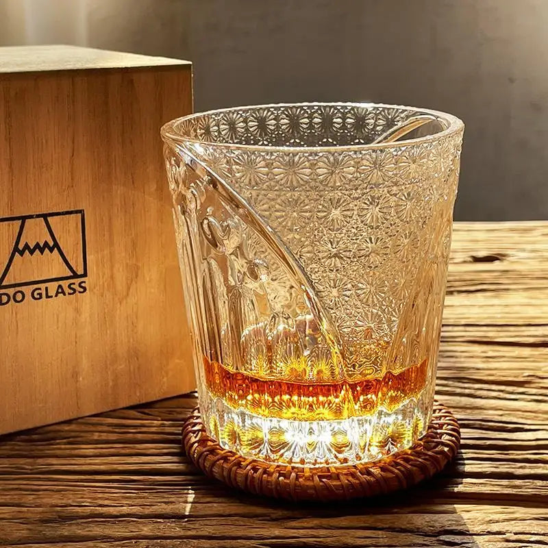 Japanese Handmade Relief Crystal Glass, High Beauty, Foreign Wine Glass, Whiskey Strong Wine Glass, Water Glass