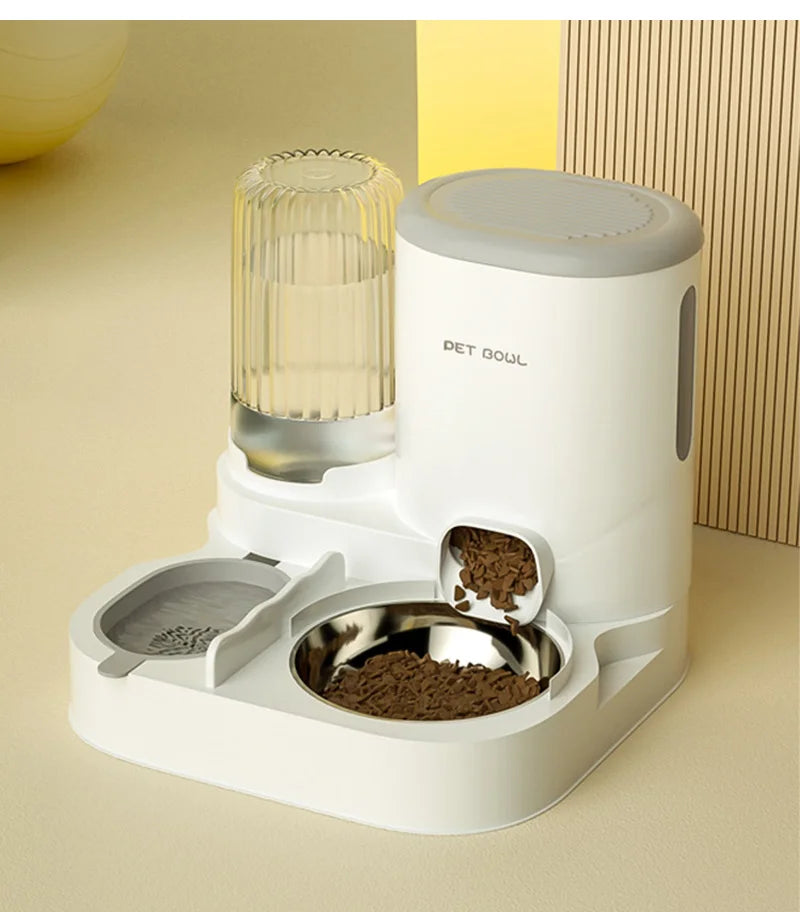 Automatic Cat Feeder Large Capacity Cat Food Bowl With Water Fountain Small Dogs Cats Dispenser Container Food Storage