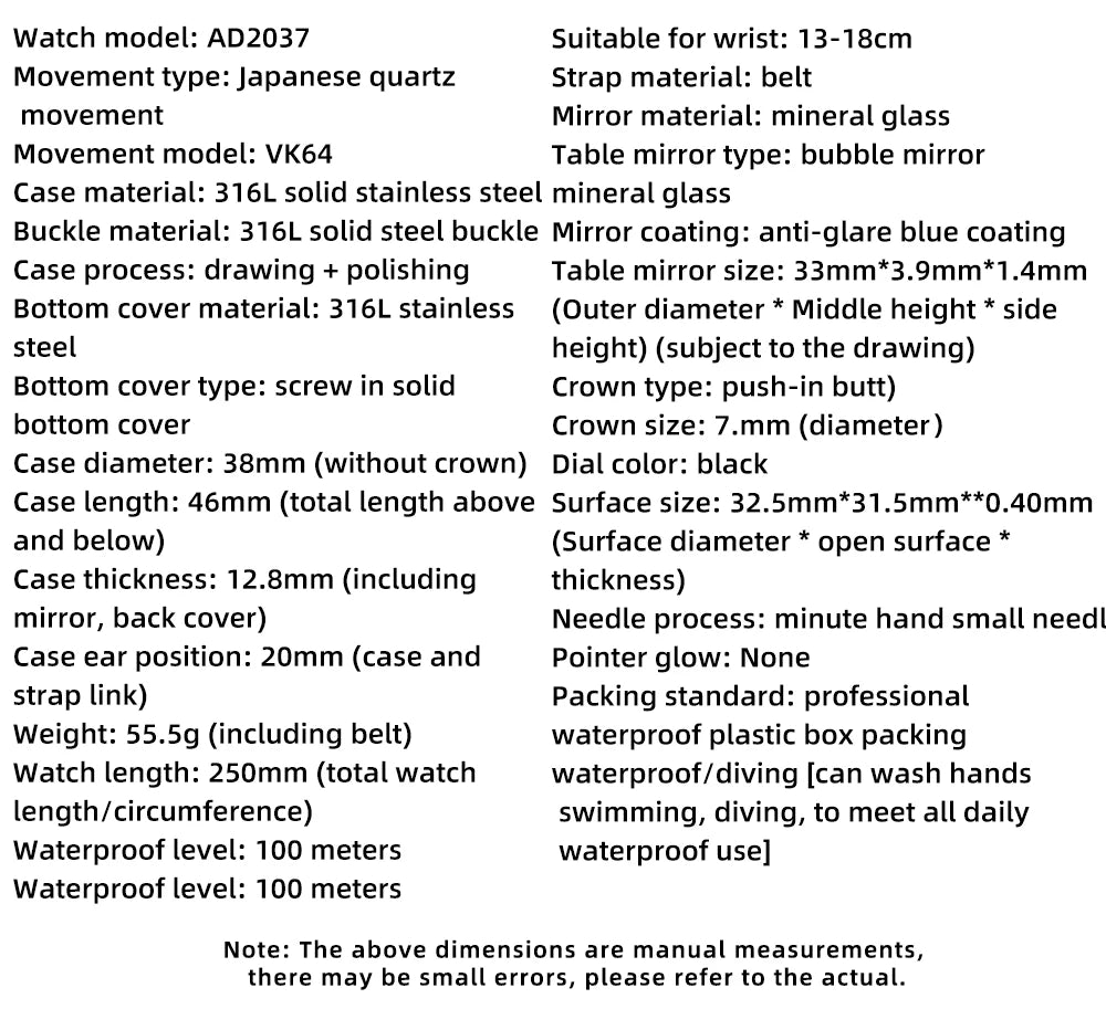 ADDIESDIVE Men watches Quartz Wristwatch Sport waterproof 100m Chronograph AR Coating VK64 Movement Retro Leather Watch New