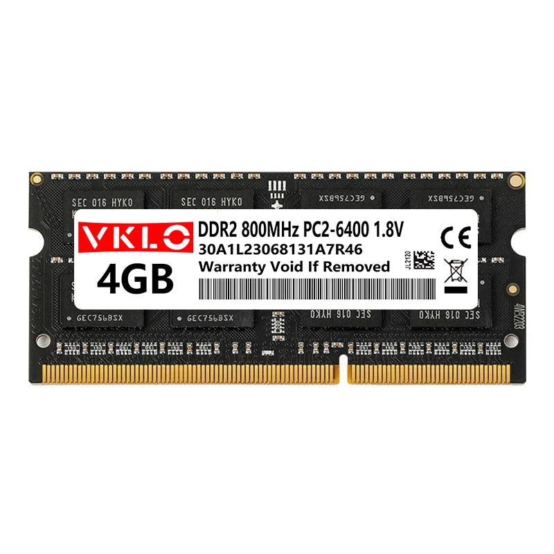 DDR2 2GB Laptop Memories Ram PC2 1.2V 5300 6400 200Pin 533 667 800Mhz 2RX8 16Chips CL6 Notebook Non-ECC Sodimm Memory Ram