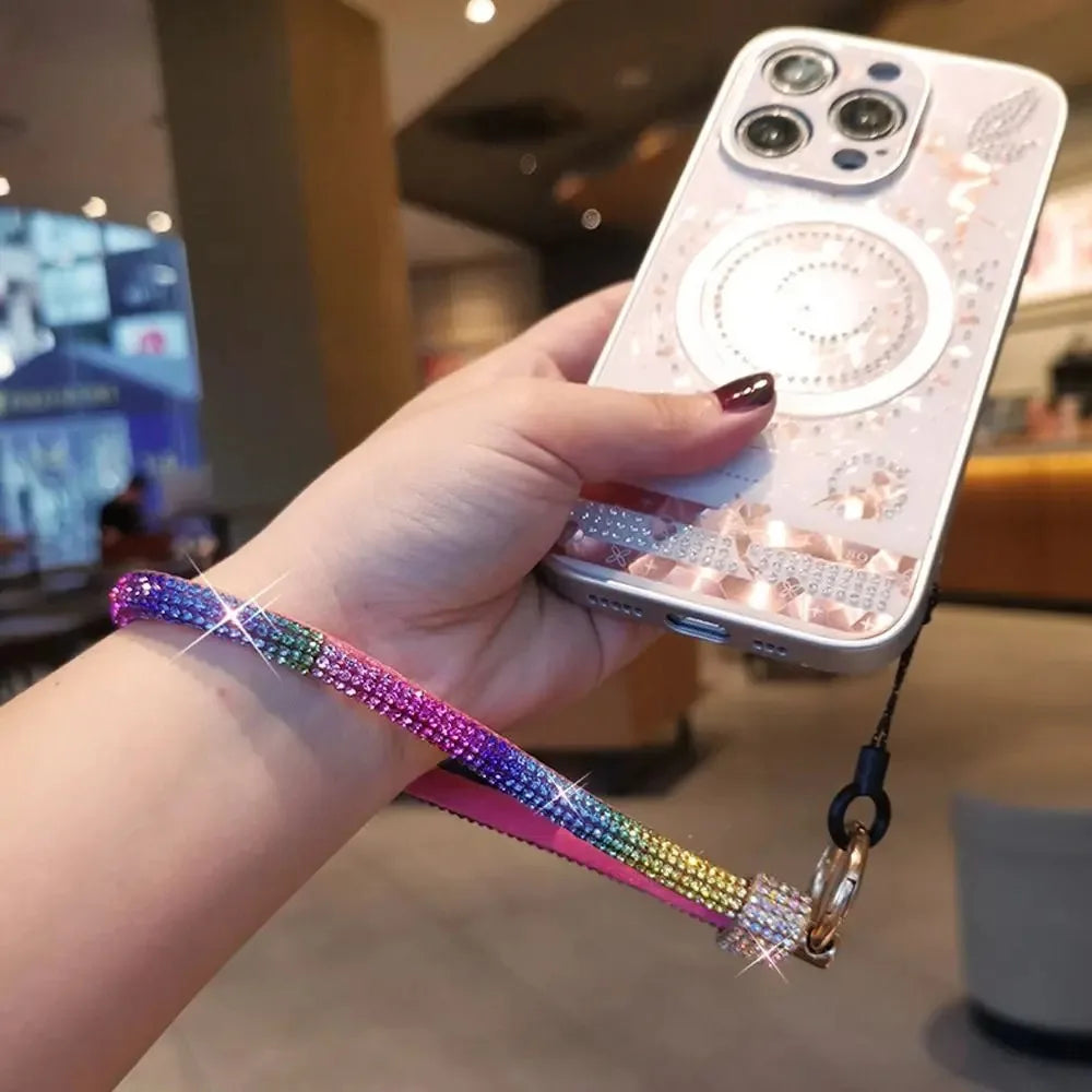 Mobile Phone Charm Lanyard Luxury Rhinestone Wrist Key Chain High-end Diamond-encrusted Bracelet Reinforced Cellphone Cord Strap