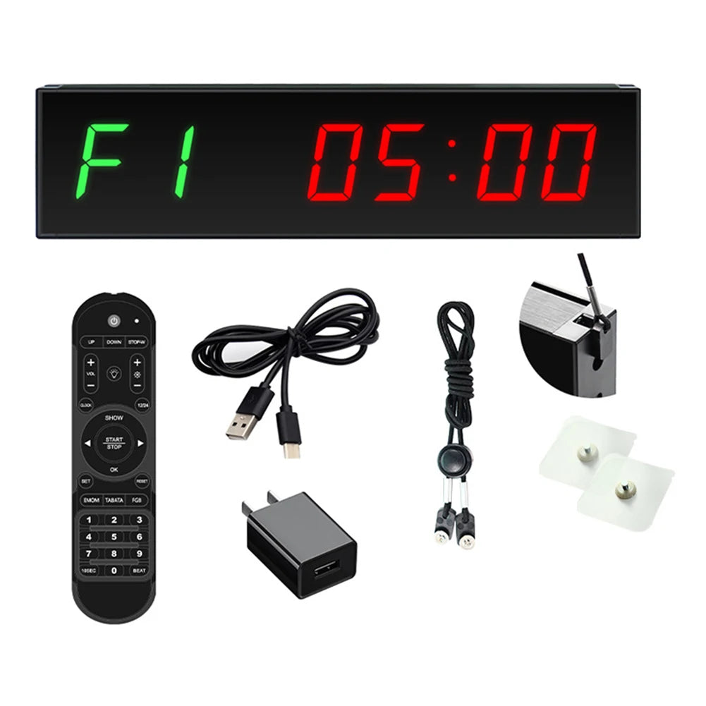 Digital Gym Timer Wall Mounted LED Digital Countdown Clock Sports Training Clock Crossfit Gym Fitness Training Timer with Remote