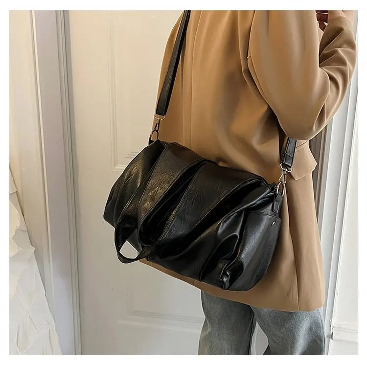 High-End Fashion Simple Designer Diaper Bags For Women Luxury Leather Large Capacity Elegant Tote Bag Minimalist Casual