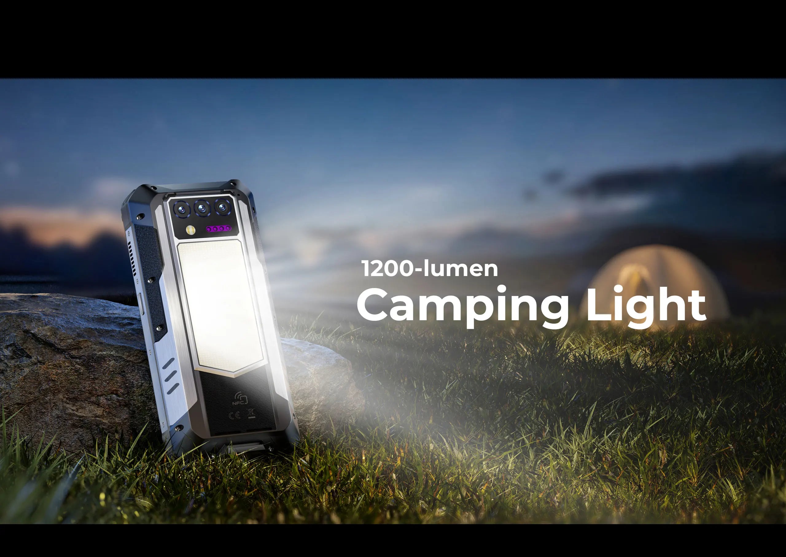 OUKITEL WP100 Rugged Phone - 33000mAh, Laser Rangefinder, Camping Light, 200MP, 36GB+512GB, 6.8" FHD+, NFC GPS 5G Smartphone
