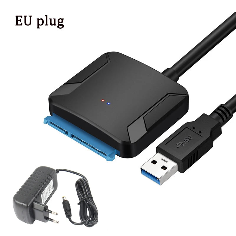USB 3.0 to SATA Adapter Cable for 3.5/2.5 Inch SSD HDD SATA III Hard Drive Disk Support UASP Compatible with USB 1.1/2.0/3.0