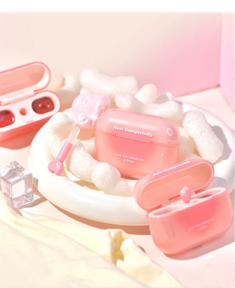 GOGO TALES Double Lip Gloss Mirror Finish Nude Color Korean Lipstick Matte Non-Sticky Lip Mud Long-Lasting Vegan Makeup