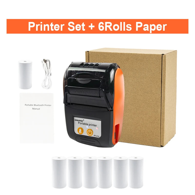 Mini Portable Thermal Printer Bluetooth For Phone Portable Printer Machine For Small Business 58mm Wireless Receipt Impresora