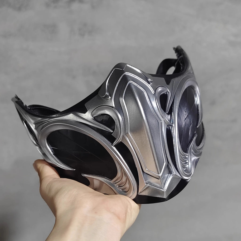 Anime Game Mortal Kombat Sub-Zero Cosplay Mask Adult Men FRP Face Mask Props Halloween Carnival Role play Mask Acceseories
