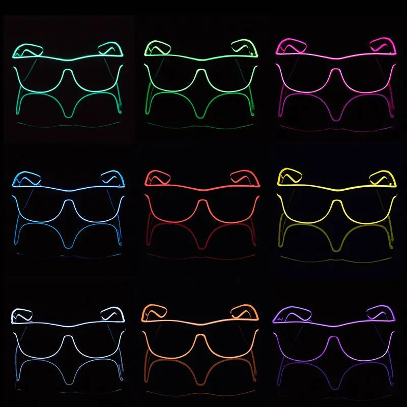 Led Glasses Neon Party Flashing Glasses Novelty Gift EL Wire Glowing Gafas Luminous Bril  Glow Sunglasses Bright Light Supplies
