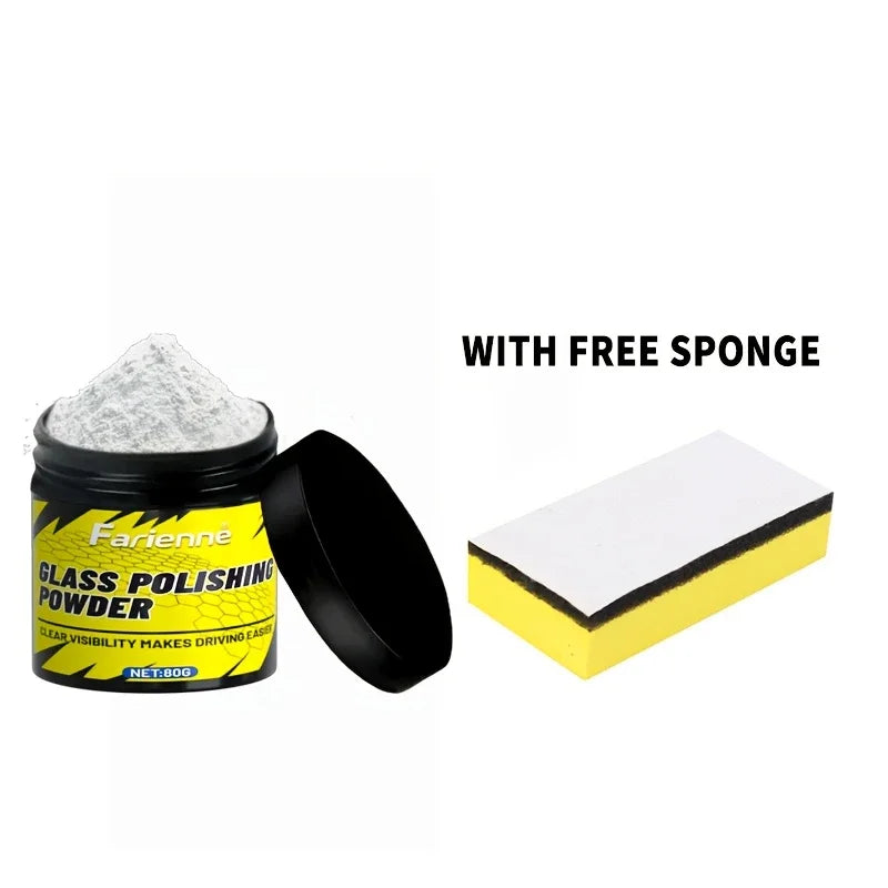 Glass scratch removal polishing powder, suitable for windows, car windshields, etc., restoring clarity and removing minor scratc