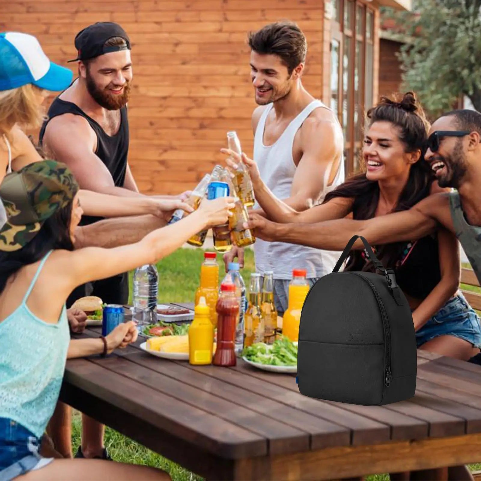 Outdoor Hiking Supplies Storage Bag Anti-Drop Cooling Fan Storage Case Multipurpose Electronics Organizer Sunscreen Portable Bag