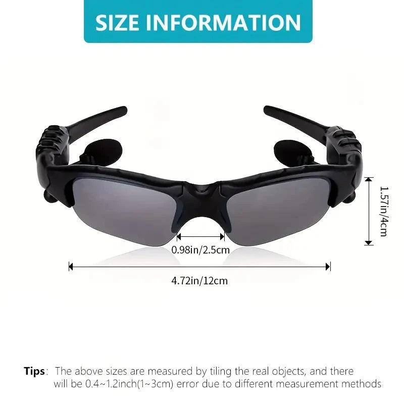 Glasses Headset Stereo Earphones Wireless Headset with Mic Glasses Sunglasses for Driving Cycling Sports Headphones