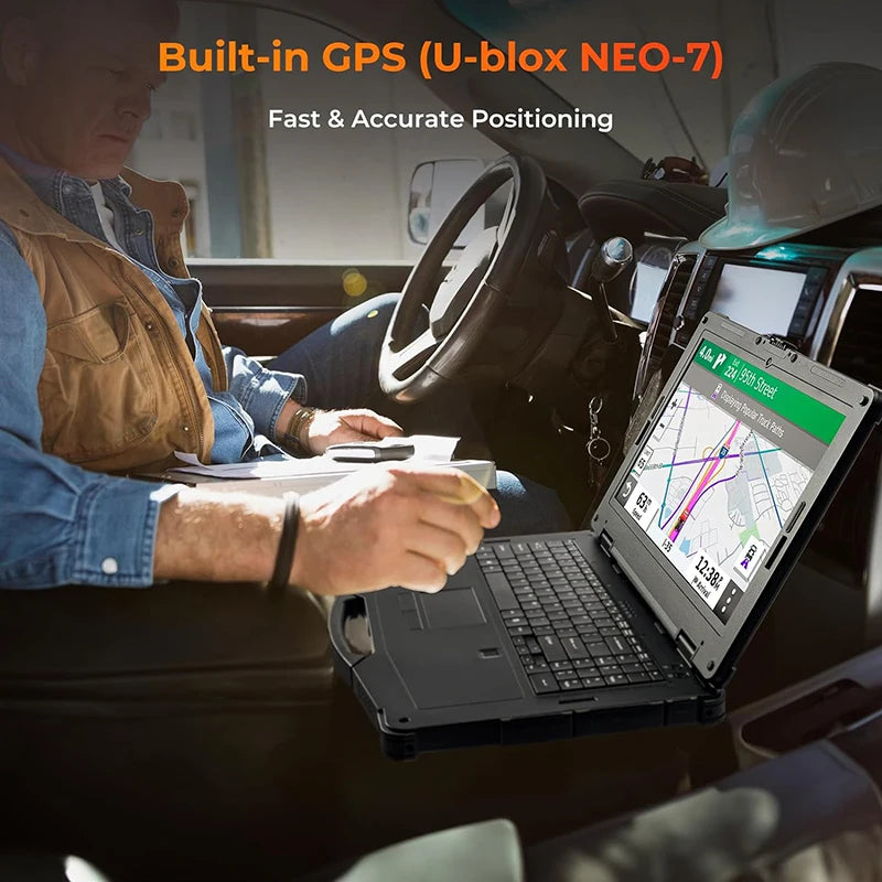 15.6" Rugged Laptop Windows 11 Pro Intel i5-1135G7 Heavy Duty Laptop Wi-Fi 6 4G LTE Rugged Computer 6300+1750mAh Dual Battery