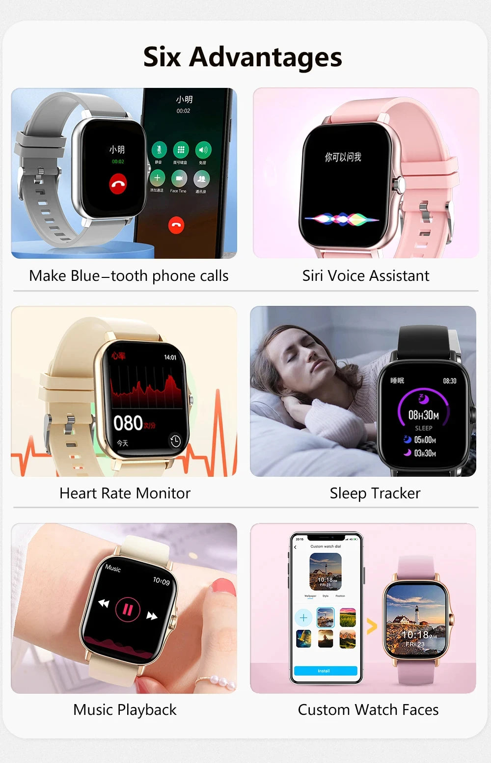 KESHUYOU New Smart Watch Bluetooth Call Answer Text Alerts Heart Rate Monitoring Smartwatch Men Women Holiday Gift