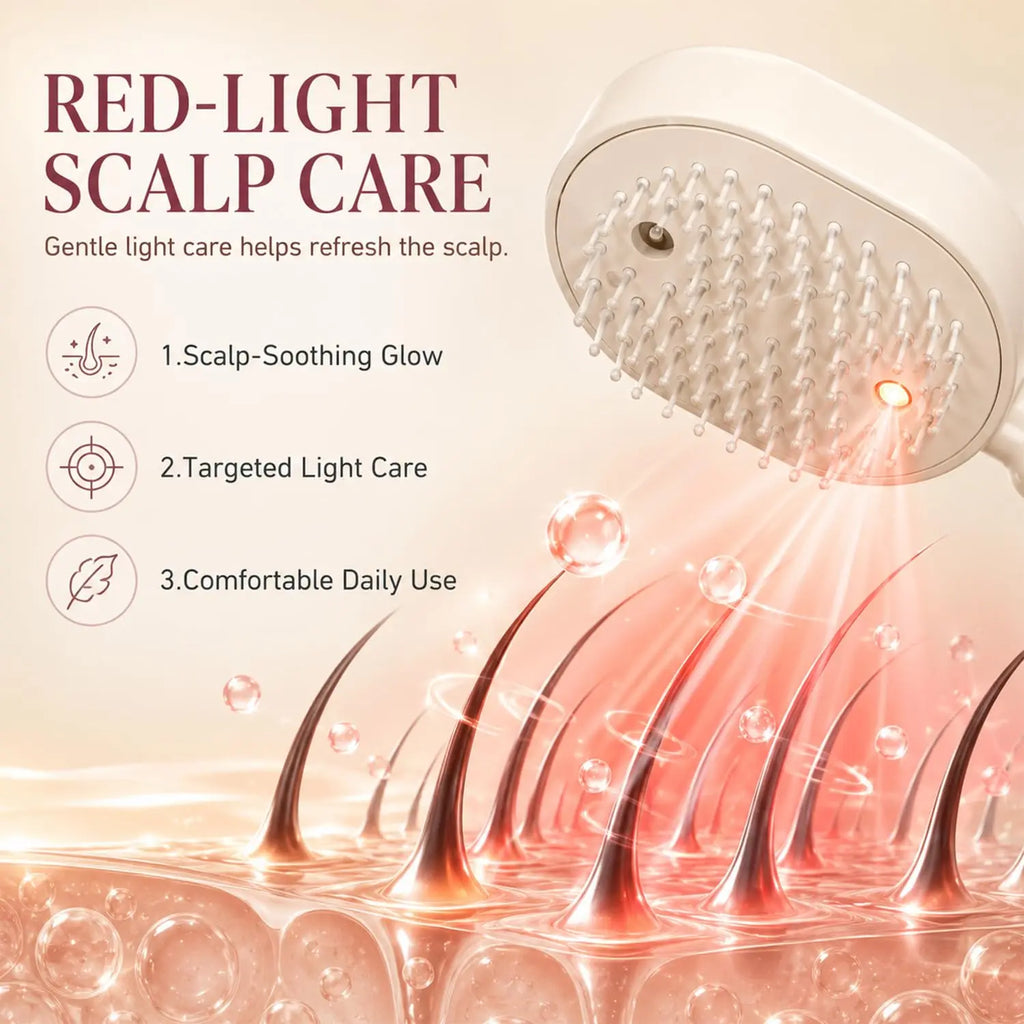 Electric Steam Brush for Hair Rechargeable Hair Brush with Water Spray Reduce Frizz Detangling & Anti-Static Hair Brush