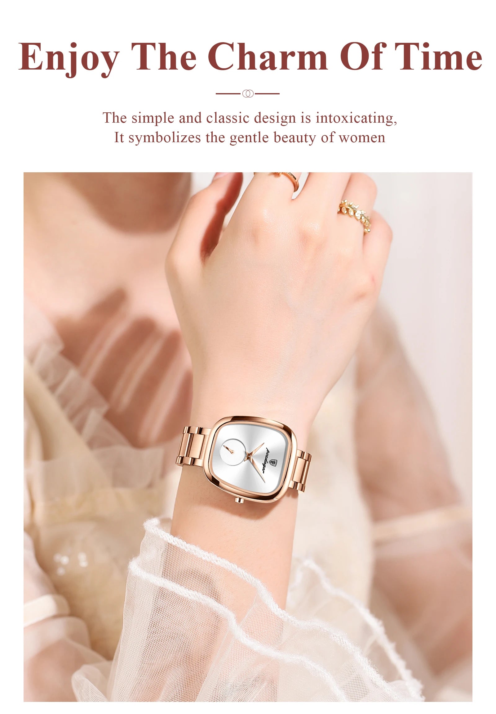 POEDAGAR Unique Elegant Ladies Watch Stainless Steel Waterproof Quartz Watches For Women High Quality Woman’s Stylish Wristwatch