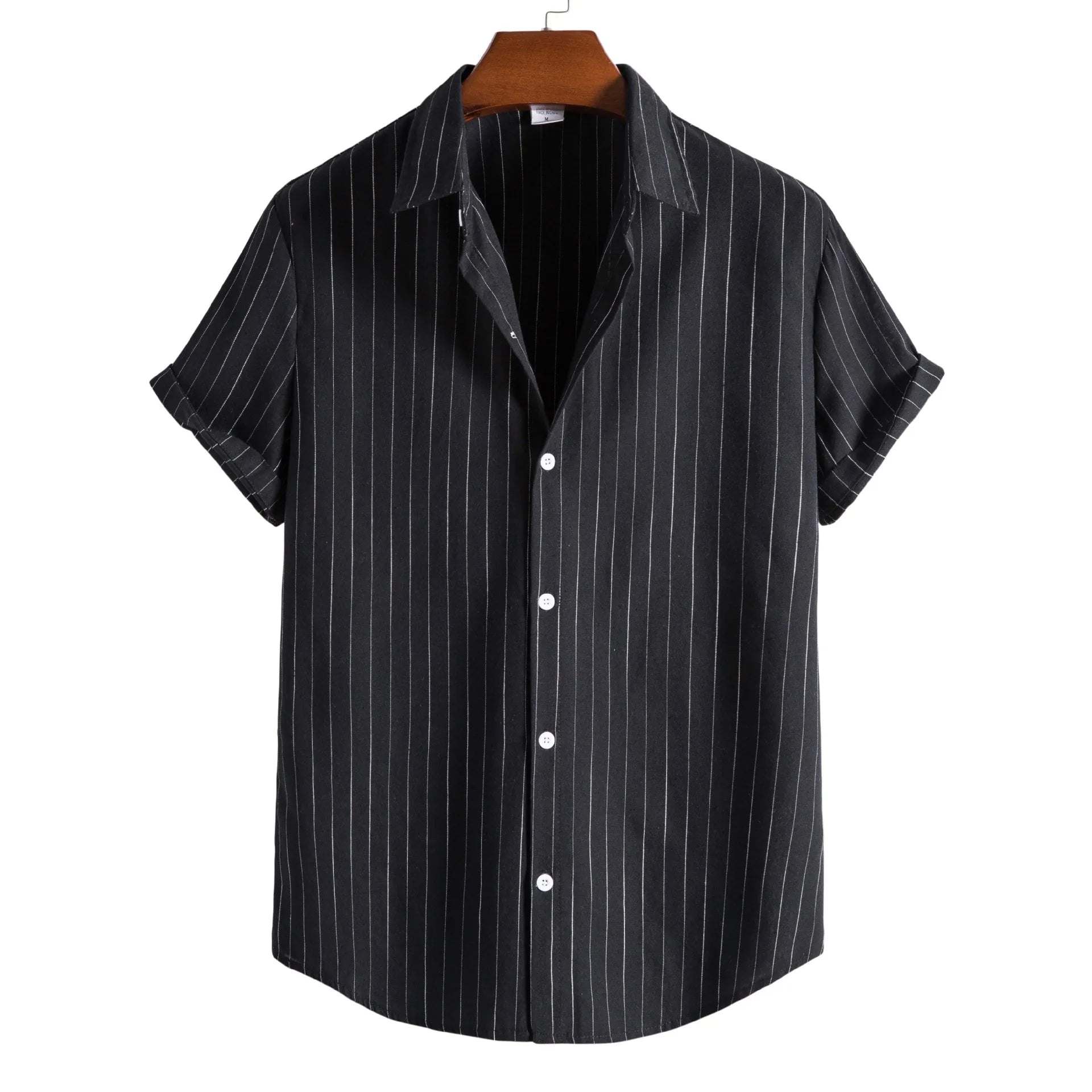 2026 Men's Striped Shirts Fashion Holiday Style Short Sleeve Casual Shirts Comfortable Loose Street Tops Men Summer Basic Shirts