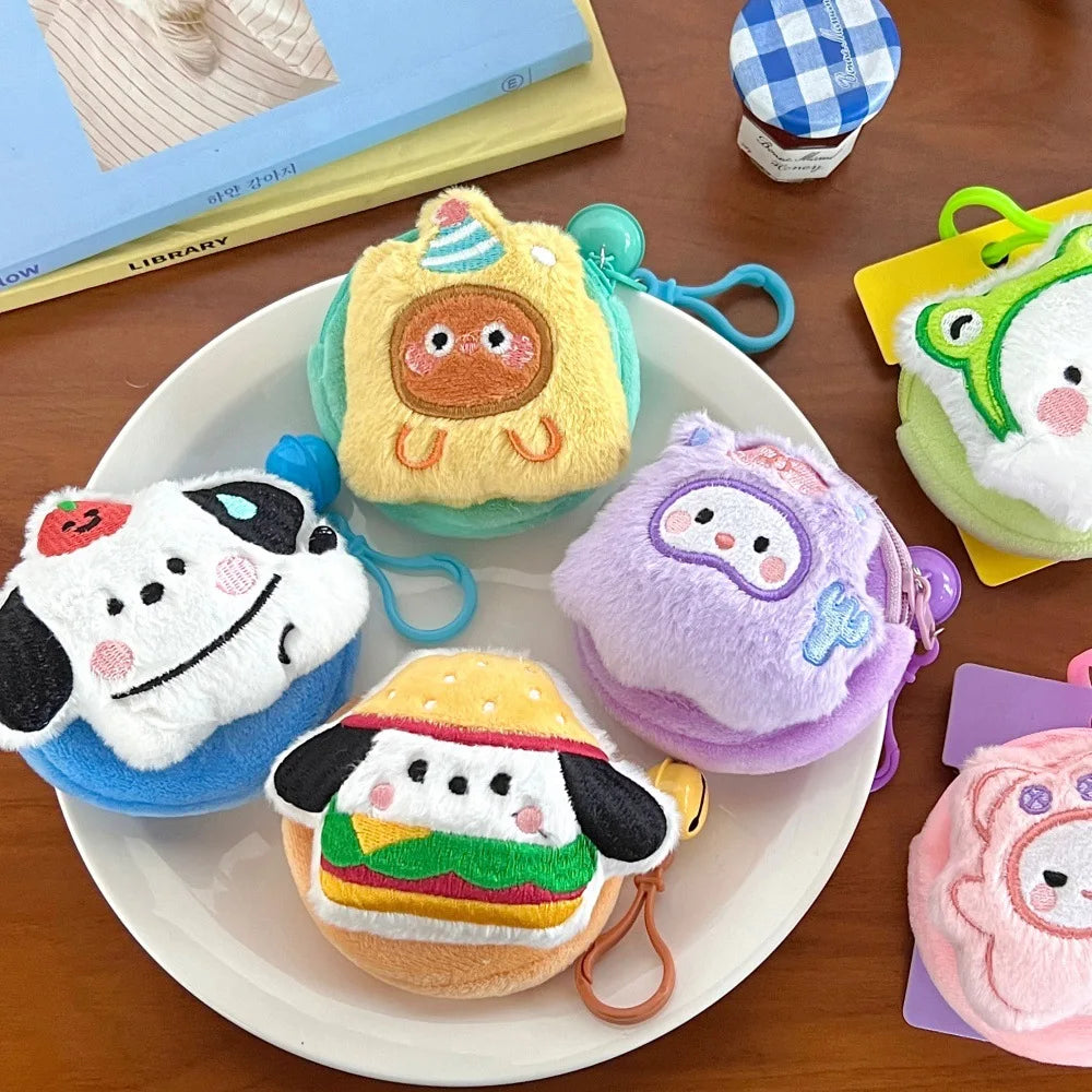 Creative Cute Plush Doll Wallet Multi functional Coin Earphones Lipstick Storage Bag