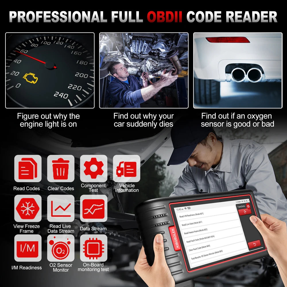 KINGBOLEN S6 OBD2 Scanner All System Car Diagnostic Tools 28 Service BMS/TPMS/ABS CANFD FCA AutoAuth Lifetime Free Update