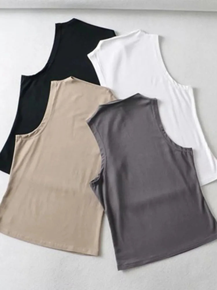 Summer NEW Arrival Women Solid Color Causal Sexy Croped-Top Sleeveless Tank Streetwear