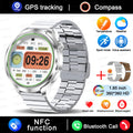 2025 New GPS Sports Smart Watch Men 1.85-inch AMOLED Screen Men IP68 Waterproof Clock Compass Call NFC fitness Tracking Watches