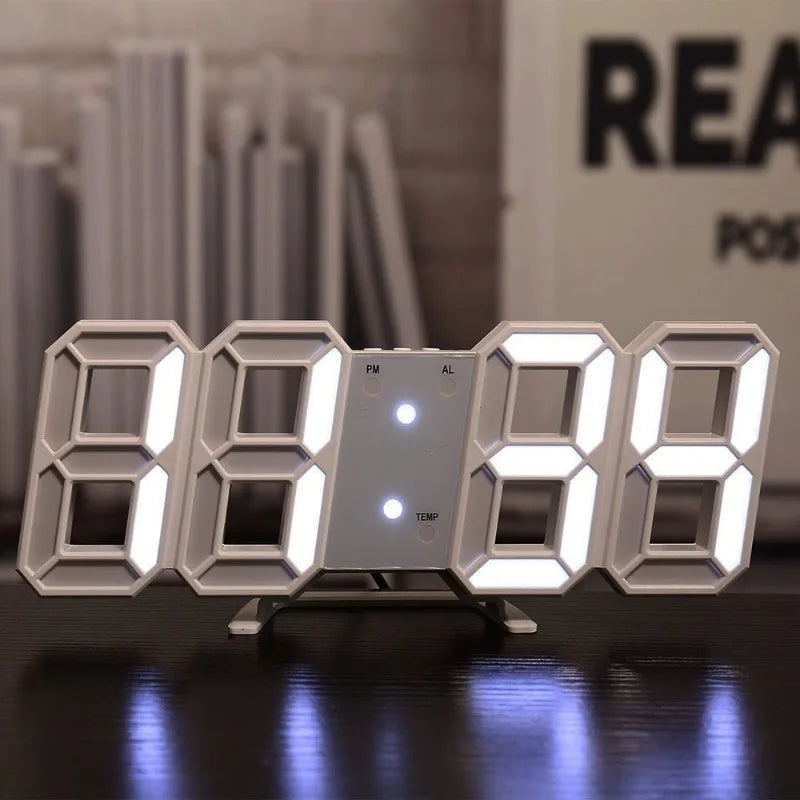 LED Digital Alarm Clock Wall Hanging With 3D Display Date Temperature For Home Kitchen Office Decoration Clocks Decor