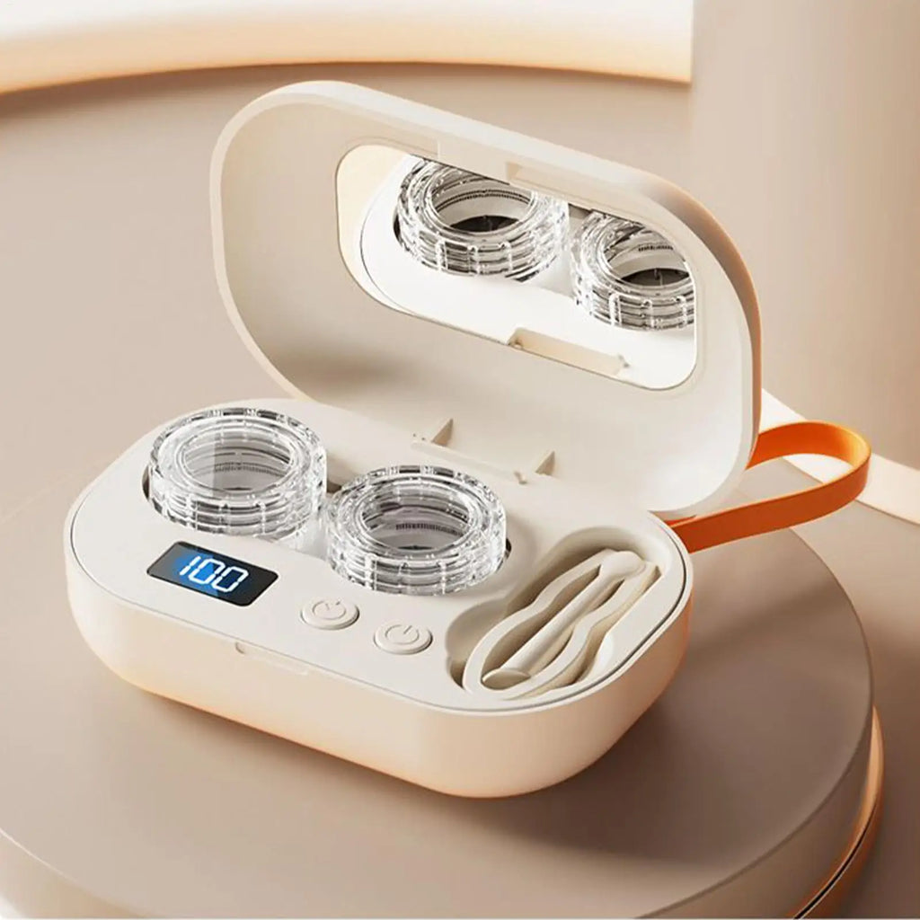 Travel Contact Lens Case Kit, Ultrasonic Portable Electric Home Supplies Cute Contact Lens Case for Outdoor Fitness Travel Home
