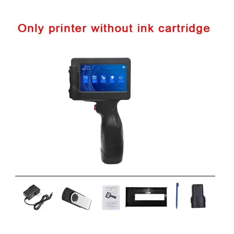 Portable Mini Split Printer 12.7mm Handheld Inkjet Printer 28 Languages Non-encrypted QR Barcode Image Logo Date Coding Machine