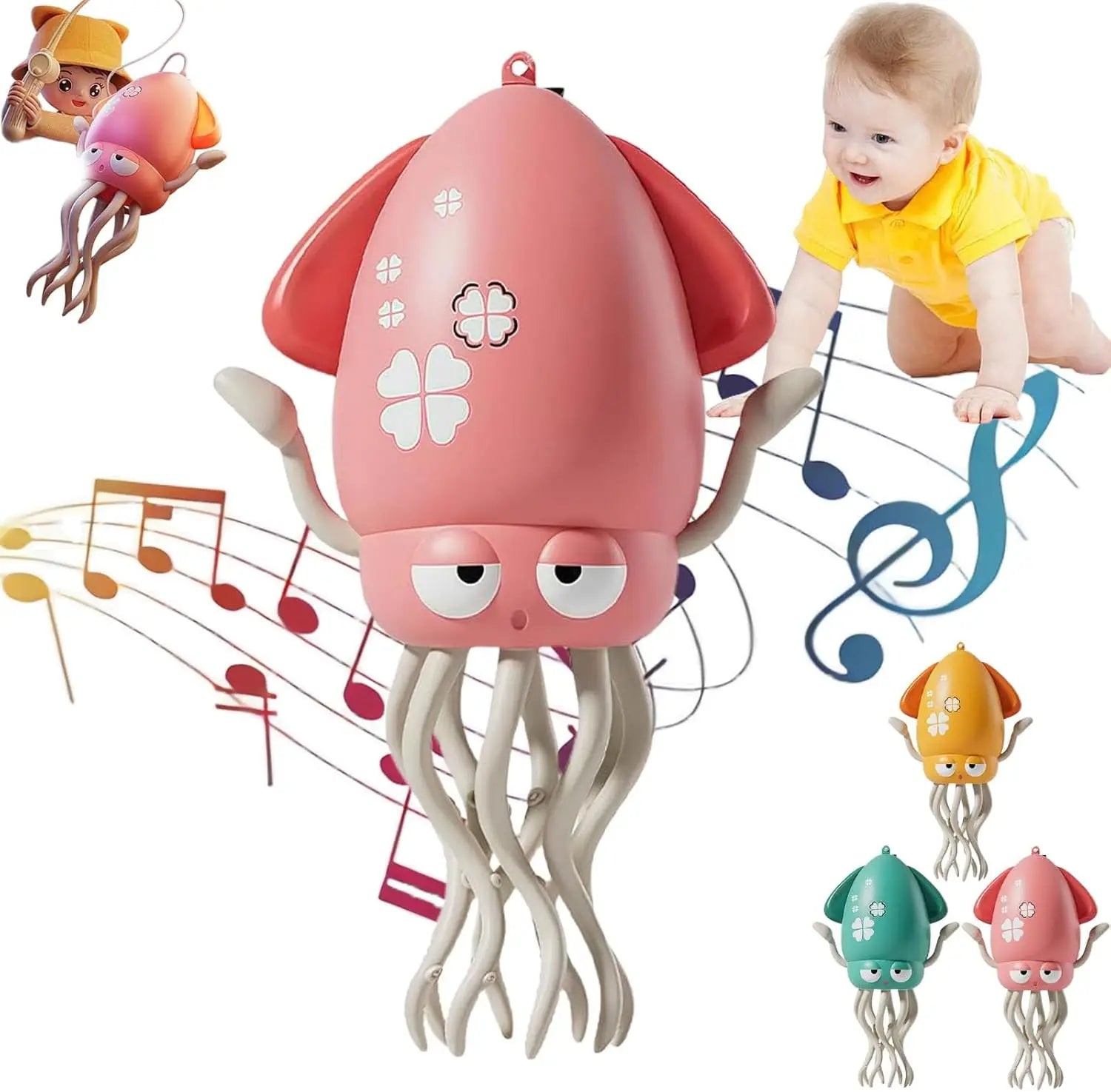 Baby kids Electronic Toys Dancing Squid Octopus Dancer with Light Music Early Interactive Education Toys for Children Boys Girls